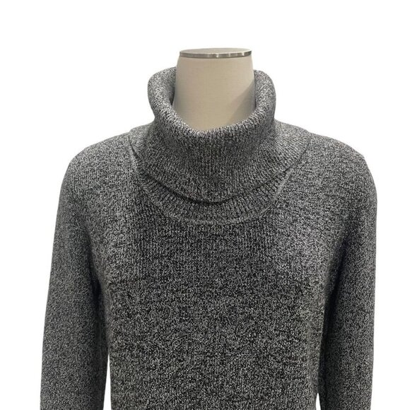 Calvin Klein Black White Turtleneck Sweater Cozy Soft Knit Minimalist Fall Basic - Picture 4 of 8